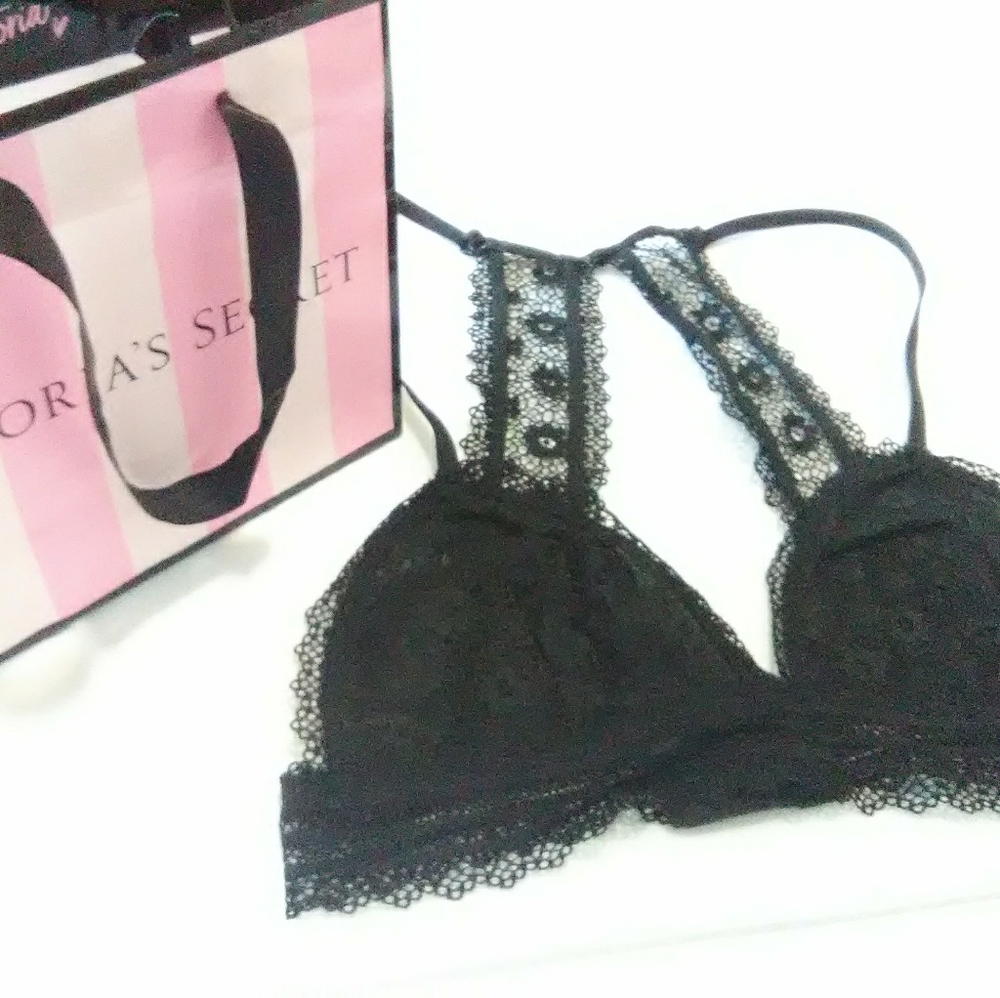 VS Black Lace Bralette Small NWOT